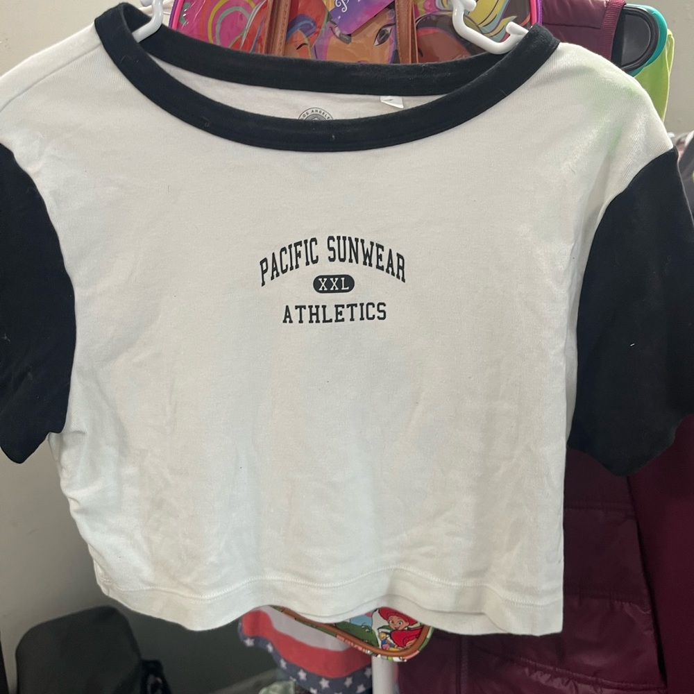Pacific Sunwear Black and White Athletic Tee